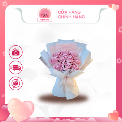 bó hoa sáp hồng đậm