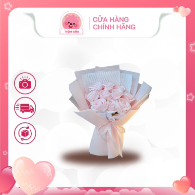 bó hoa sáp hồng nhạt