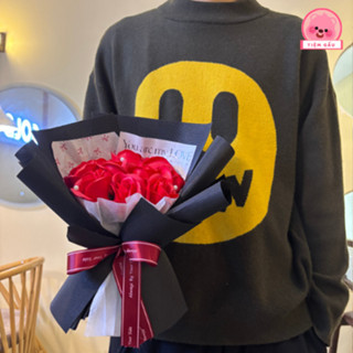 bó hoa sáp màu đỏ đậm 1