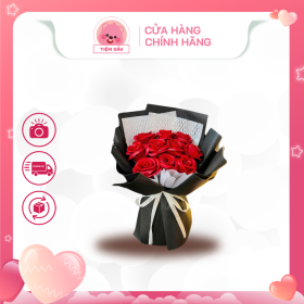 bó hoa sáp màu đỏ đậm