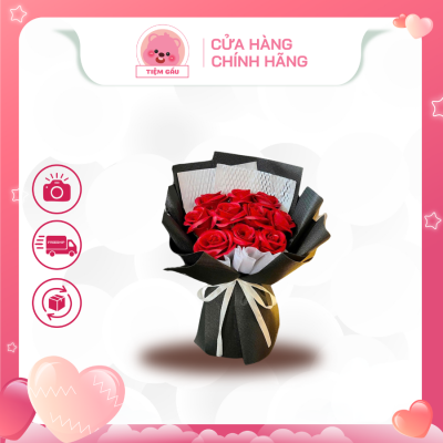 bó hoa sáp màu đỏ đậm