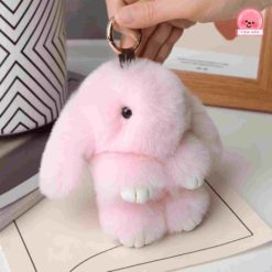 Móc Khóa Thỏ Bông nhỏ hồng nhạt